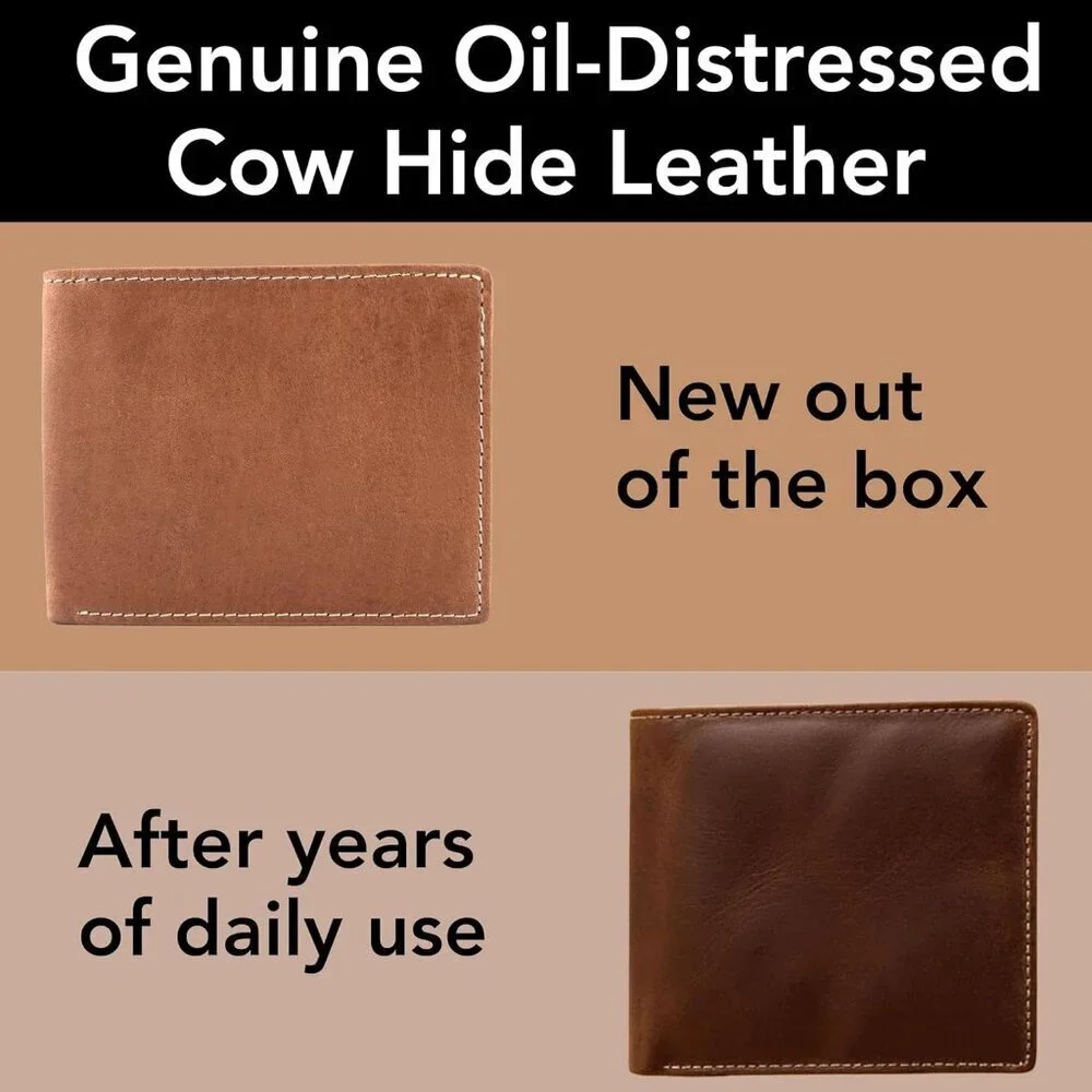 Men's Genuine Leather Wallet Bags Brown Beautifully Stylish Design Vegetable